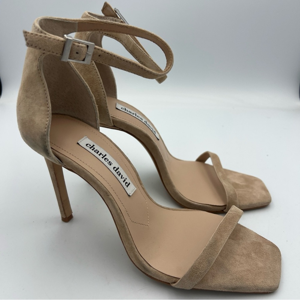 Charles David Extra Fine Leather Stiletto Heels Taupe Women’s Size 8.5M